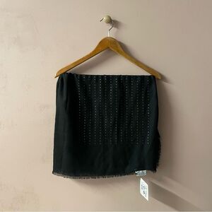 Bindya Lulla Collection Nordstrom NWT Black Studded Frayed Scarf